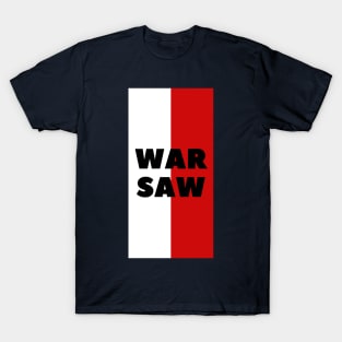 Warsaw City in Polish Flag Vertical T-Shirt